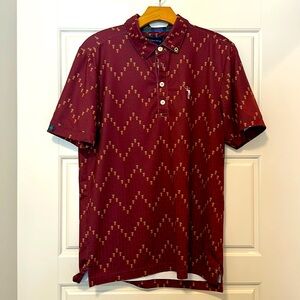 William Murray Golf Shirt.  Size Small.  Burgundy with pint glass print.